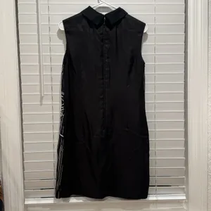 JASON WU Miss Wu Black/White 100% Silk Abstract‎ Floral Print Sheath Dress SZ 2 thumbnail 4