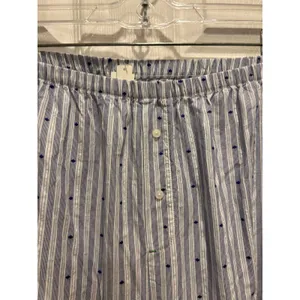 NWT Aerie Off Duty Poplin Trouser PJ Blue White Striped Dotted Pants Wide Leg XL thumbnail 3