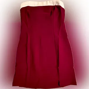 NWT Red & White Colorblock Strapless Mini Dress‎ - Small thumbnail 5