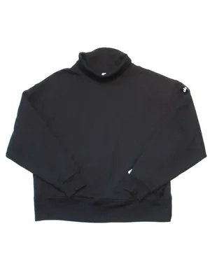 NWT Alo Hazy Mock Neck Pullover in Black Oversized Fleece Sweatshirt M thumbnail 2