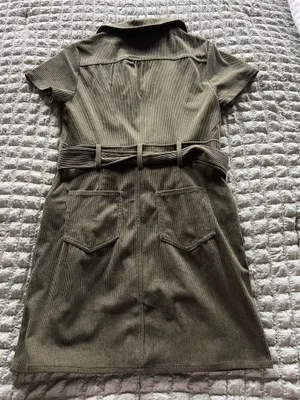 Amazon Army green corduroy dress with belt, Size S #corduroy #military thumbnail 3