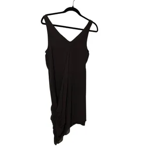 Alice + Olivia 100% Silk Brown Black Mini Slip Dress Size Large thumbnail 5
