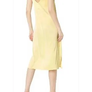 The Drop Ana Satin Slip Dress Pastel Yellow XS thumbnail 2