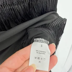 Black Flapper Fringe Dress Sz S Silver straps Party Gatsby Roaring 20s Tiered thumbnail 8