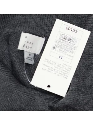NWT A New Day Knit Polo Collar Ribbed Cuff Sweater Dress Dark Heather Gray M thumbnail 4