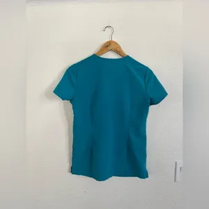 FIGS Technical Collection‎ Scrub Top XXS Teal Blue V-Neck Short Sleeve Pockets thumbnail 7