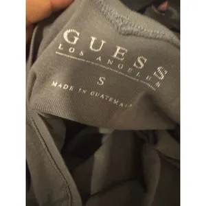 Guess size small grey long sleeve shirt v neck 3/4 sleeve 3 diamond rhinestones thumbnail 7