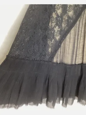 Free People ONE Black Lace Angel Dress Whimsigoth Cutout Size XS. thumbnail 4