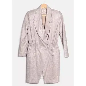 House of CB Shimmer Blazer Wrap Dress Women S Silver Glam Sparkle Cocktail Party thumbnail 2