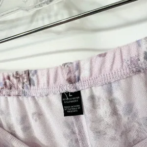 Laura Ashley Large Pajama Set Pink Floral Lettuce Hem Soft Girl Cottagecore 559 thumbnail 5