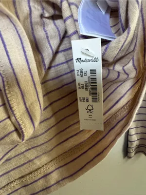 NWT Madewell Whisper Cotton Striped Turtleneck Tee Matchstick sz XXL thumbnail 9