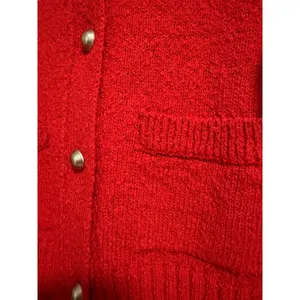 Urban Revivo Womens Red Textured Knit‎ Button Front Cardigan Size US 12 thumbnail 4