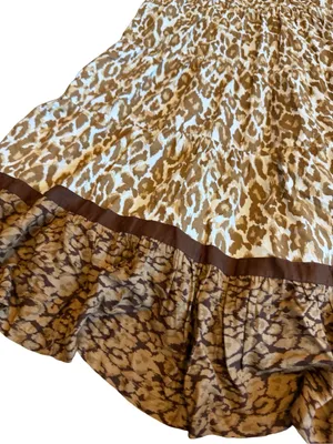 Soft Surroundings Kara Animal Print Maxi Dress Flowy Tiered Neutral Size XS thumbnail 5