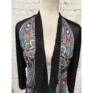 Chicos Travelers Cardigan Open Front Multicolor Paisley Flowy Boho Coquette 3/XL thumbnail 2