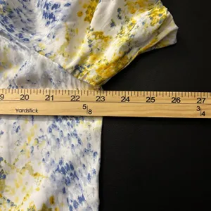 Current Air Womens Coastal Yellow Boho Floral Smocked Puff‎ Sleeve Small 2130026 thumbnail 5