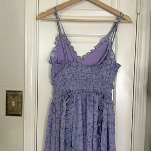 Elliatt Victorian lilac floral ruffle maxi dress thumbnail 9
