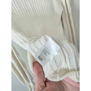 Paige Europa Sweater Size XL Ivory Silk‎ Blend Pullover Knit Bishop Sleeves thumbnail 7