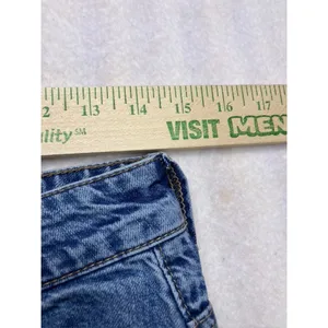 H&M Divided Wide Leg Jeans Women Size 4 Blue Raw Hem High Rise‎ Baggy thumbnail 3