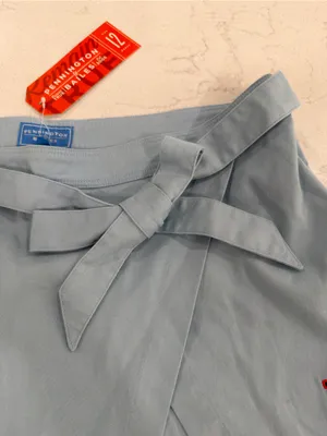 Light Blue Wrap Skort with Side Tie and Embroidered Logo Size 12 thumbnail 3