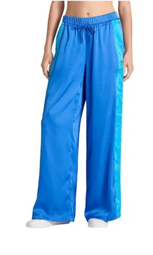 NWT Joylab Womens Low-Rise Satin Tear Away Track Pants 94628907 Vibrant Blue XL thumbnail 1