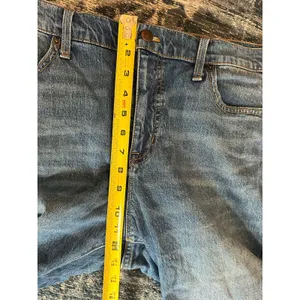 J.CREW Jeans Womens Size 32 Blue Mid Rise Flare Crop Raw Hem Distressed Stretch thumbnail 7