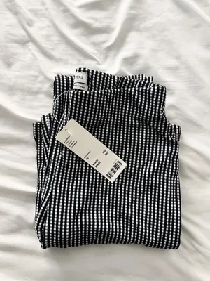 Urban Outfitters NWT navy gingham flare pants size XS thumbnail 6