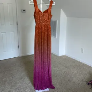 Dress the‎ Population Meredith Metallic Ombré Cutout Plissé Gown thumbnail 8