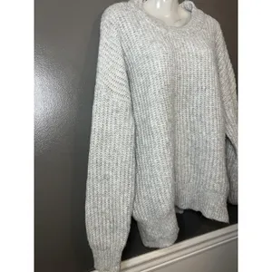 Sonoma Goods For Life Sweater Womens XL Gray Fuzzy Chunky Knit Pullover Cozy thumbnail 3