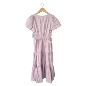 Stitchdrop Cotton Maxi‎ Dress Size Small Pink Elastic Waist Tiered Skirt NEW thumbnail 4