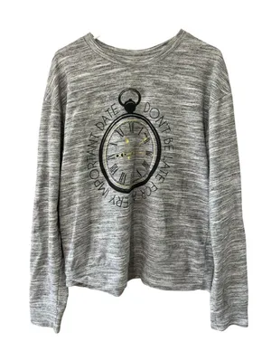 Disney Gray Marled Pocketwatch Graphic Crewneck thumbnail 1