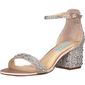 Betsey Johnson Womens Mari Heeled Sandal Block Heel SB-MARI Champagne Brown 6.5M thumbnail 7