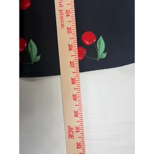 Belle Poque Black Cherry Print A-Line Swing Skirt Rockabilly Pin Up Size Large thumbnail 6