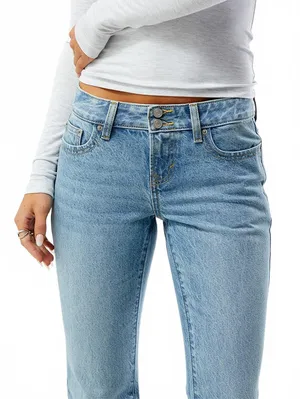 Pacsun Jade Low Rise Bootcut Jeans Double Button Light Blue NWT Atlanta Size 25 thumbnail 5