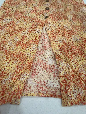 Japna Orange Floral Button-Front Midi Dress thumbnail 5