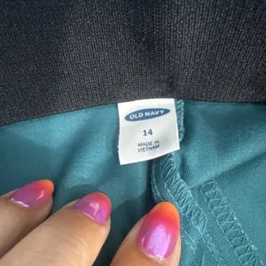 Old Navy Women's 14 Teal WOW Pants Canopy Slim Ankle Side Zip Stretch Cotton NEW thumbnail 4