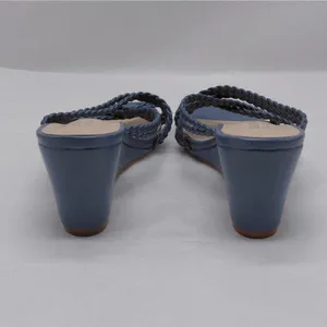 Journee Collection Baylen Wedge Sandals Women's 7.5 Blue Slip On Casual Shoes thumbnail 7