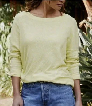 Anthropologie Damiana Dolman Sleeve Slouchy Pullover Top Small S Yellow Green thumbnail 1