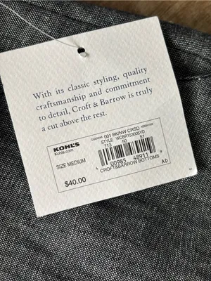 NWT Croft & Barrow heather grey linen straight leg relaxed pant size medium thumbnail 7