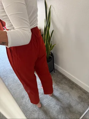 Lulus Sophisticated Company Rust Red Straight Leg Trouser Pants thumbnail 11