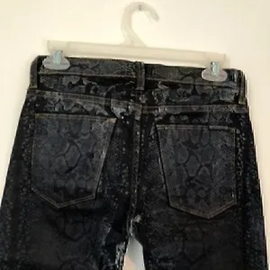 HUDSON JEANS Nicole Super Skinny Jeans Snakeskin Mid Rise Black Dark Wash Denim thumbnail 8