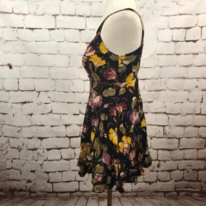 Free People Intimately Black‎ Floral Chemise Dress thumbnail 6