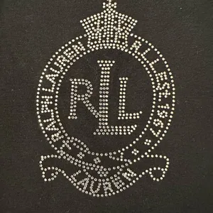 Lauren Ralph Lauren Womens Size Medium Black Bling Rhinestone Crest Logo thumbnail 5