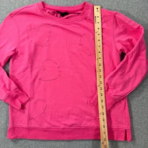 Jane & Delancey Embroidered Heart Crewneck Sweatshirt Pullover Womens Small Pink thumbnail 7