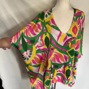 Umgee Tunic Kimono Womens Top L Pink Hippie Retro Festival Boho Resort Oversize thumbnail 3