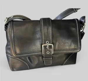 Coach Hampton elegant black leather buckle bag y2k F1260 hobo thumbnail 1
