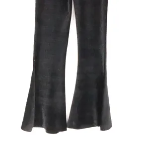 Free People Ribbed Knit Flare Pants Womens Size XS Black Boho Bell Bottom Pullon thumbnail 9