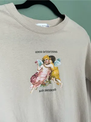 Petals and Peacocks Good Intentions Bad Decisions Long Sleeve T Shirt Tee Small thumbnail 3