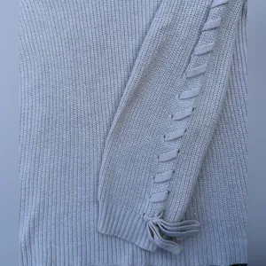 american eagle cream knit v-neck sweater thumbnail 5