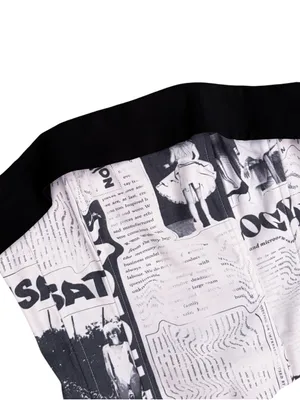 With Jean Off White Black Carla Read All About It Newspaper Corset Top XS NWOT thumbnail 3
