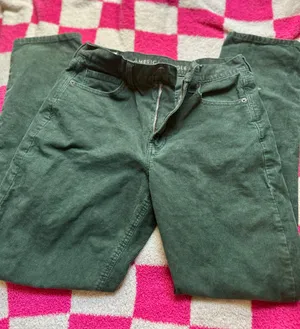 American Eagle Green Corduroy Jeans thumbnail 1